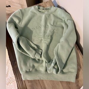 White Fox Boutique Mint Green Santa Monica Crewneck Sweatshirt
